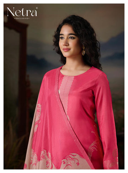 Aarna Vol 4 Netra Bemberg Muslin Pant Style Suits Wholesale