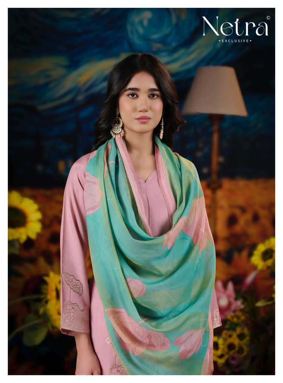 Aarna Vol 5 Netra Bemberg Muslin Pant Style Suits Supplier India