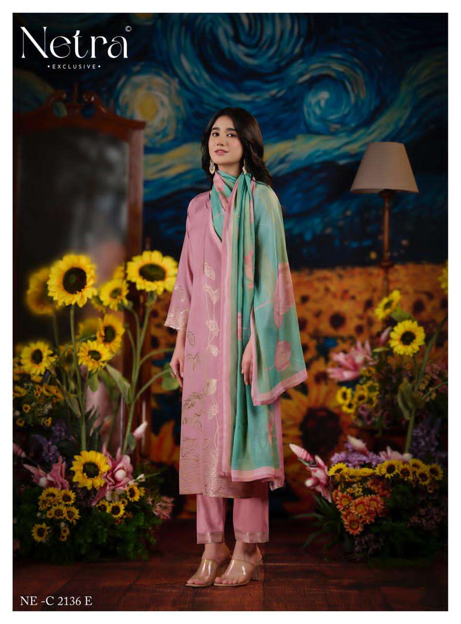 Aarna Vol 5 Netra Bemberg Muslin Pant Style Suits Supplier India