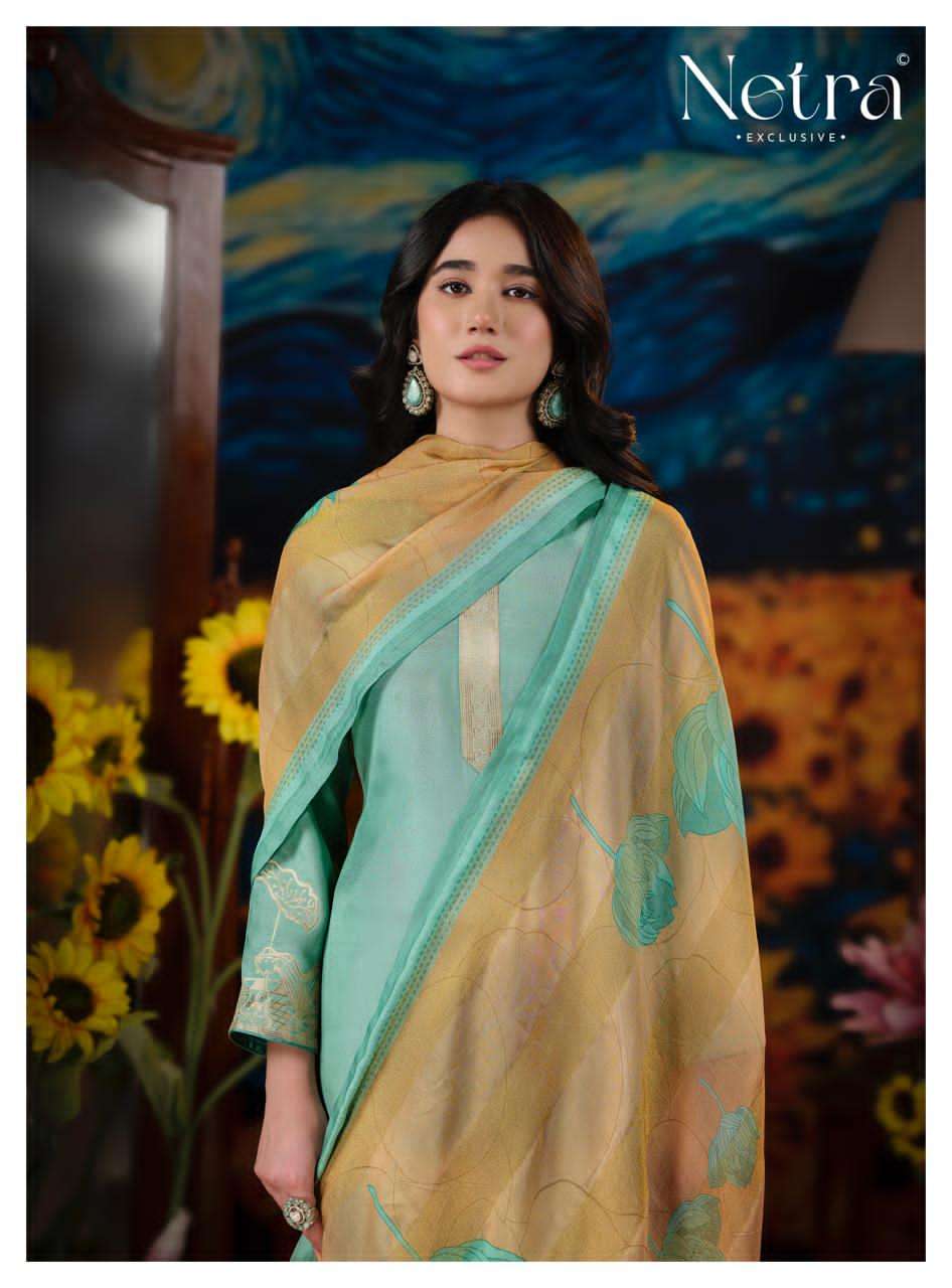 Aarna Vol 5 Netra Bemberg Muslin Pant Style Suits Supplier India