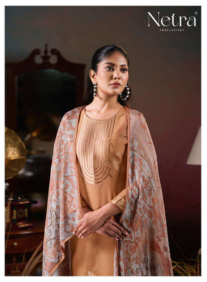Aarna Vol 6 Netra Bemberg Muslin Pant Style Suits Exporter India