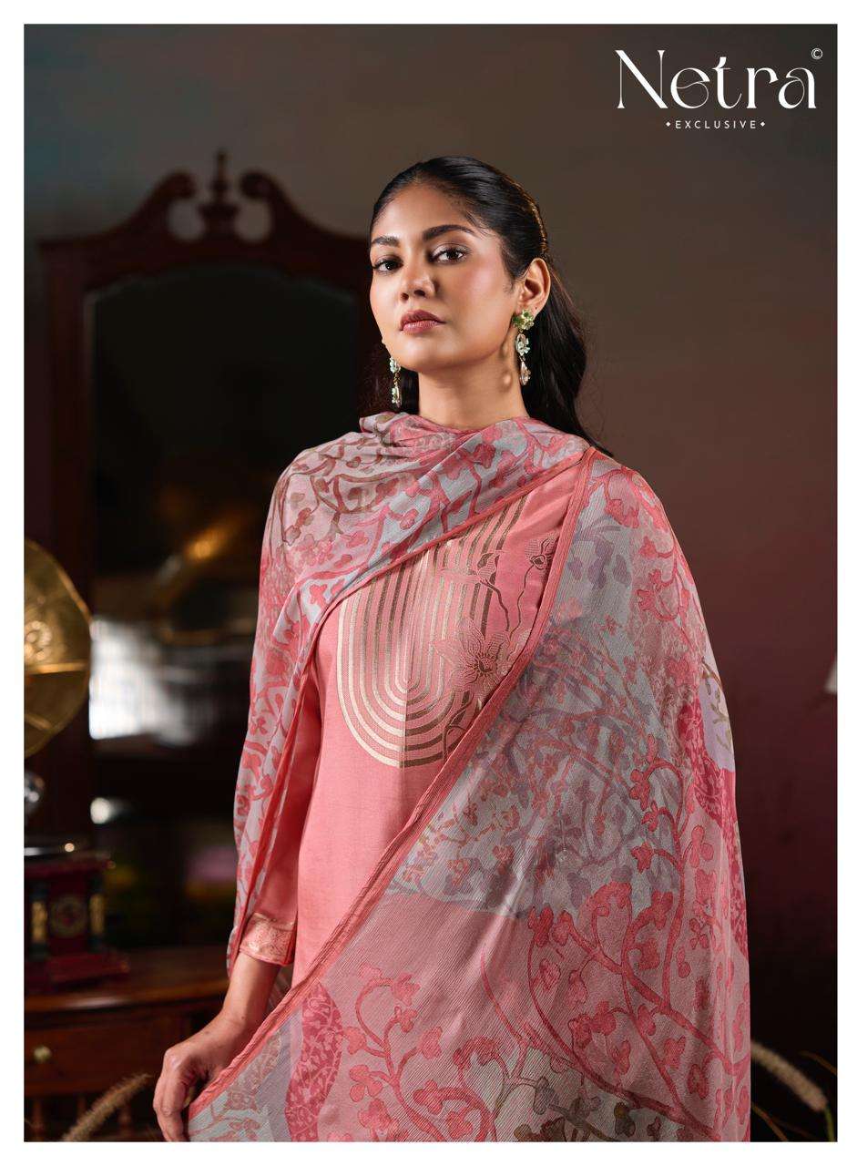 Aarna Vol 6 Netra Bemberg Muslin Pant Style Suits Exporter India