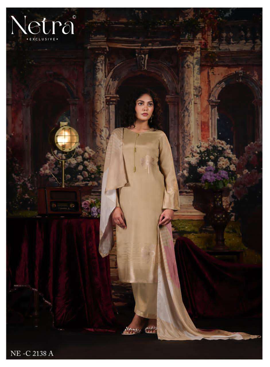 Aarna Vol 7 Netra Bemberg Muslin Pant Style Suits Supplier Gujarat