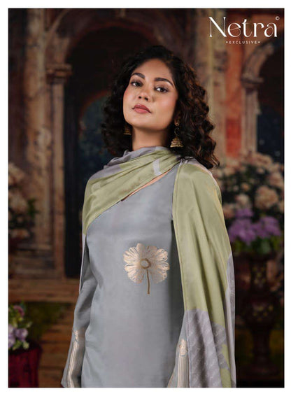 Aarna Vol 7 Netra Bemberg Muslin Pant Style Suits Supplier Gujarat