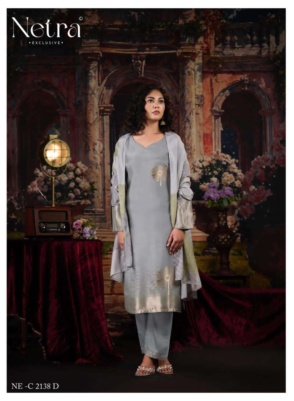 Aarna Vol 7 Netra Bemberg Muslin Pant Style Suits Supplier Gujarat