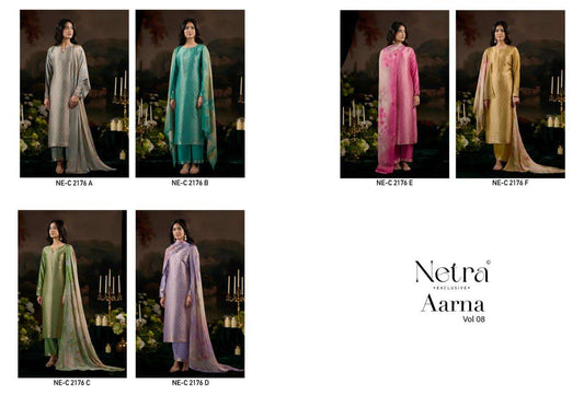 Aarna Vol 8 Netra Bemberg Muslin Pant Style Suits Manufacturer Gujarat
