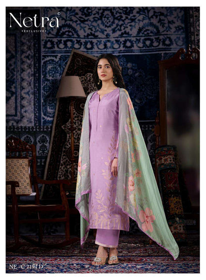 Aarna Vol 9 Netra Bemberg Muslin Pant Style Suits Wholesaler Gujarat
