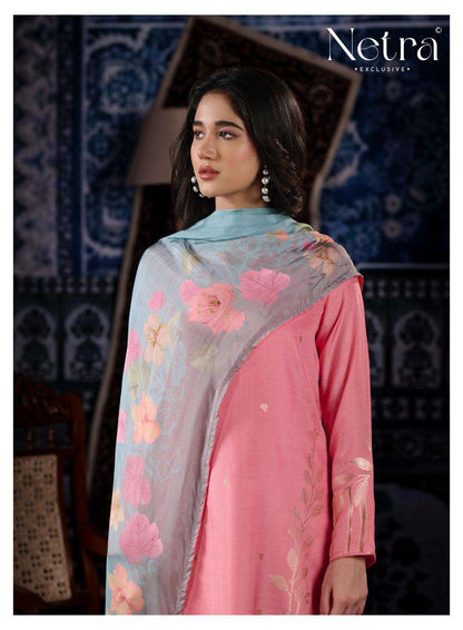 Aarna Vol 9 Netra Bemberg Muslin Pant Style Suits Wholesaler Gujarat