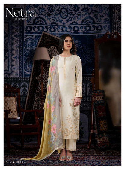 Aarna Vol 9 Netra Bemberg Muslin Pant Style Suits Wholesaler Gujarat