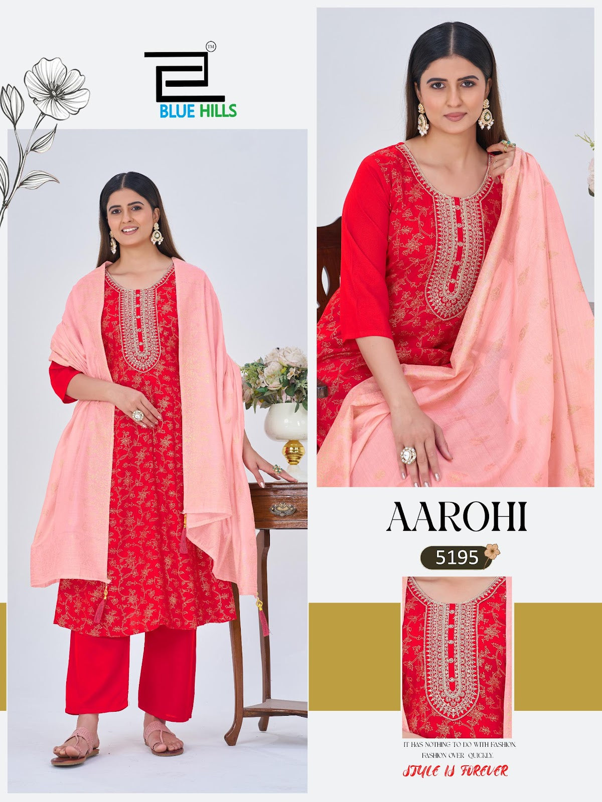Aarohi Blue Hills Rayon Foil Readymade Anarkali Suits Wholesaler Ahmedabad