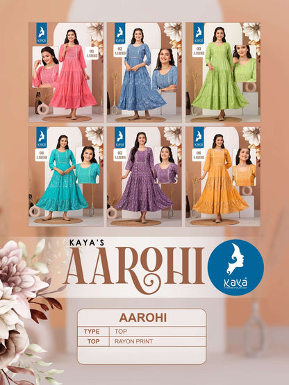 Aarohi Kaya Reyon One Piece Gown Supplier Ahmedabad
