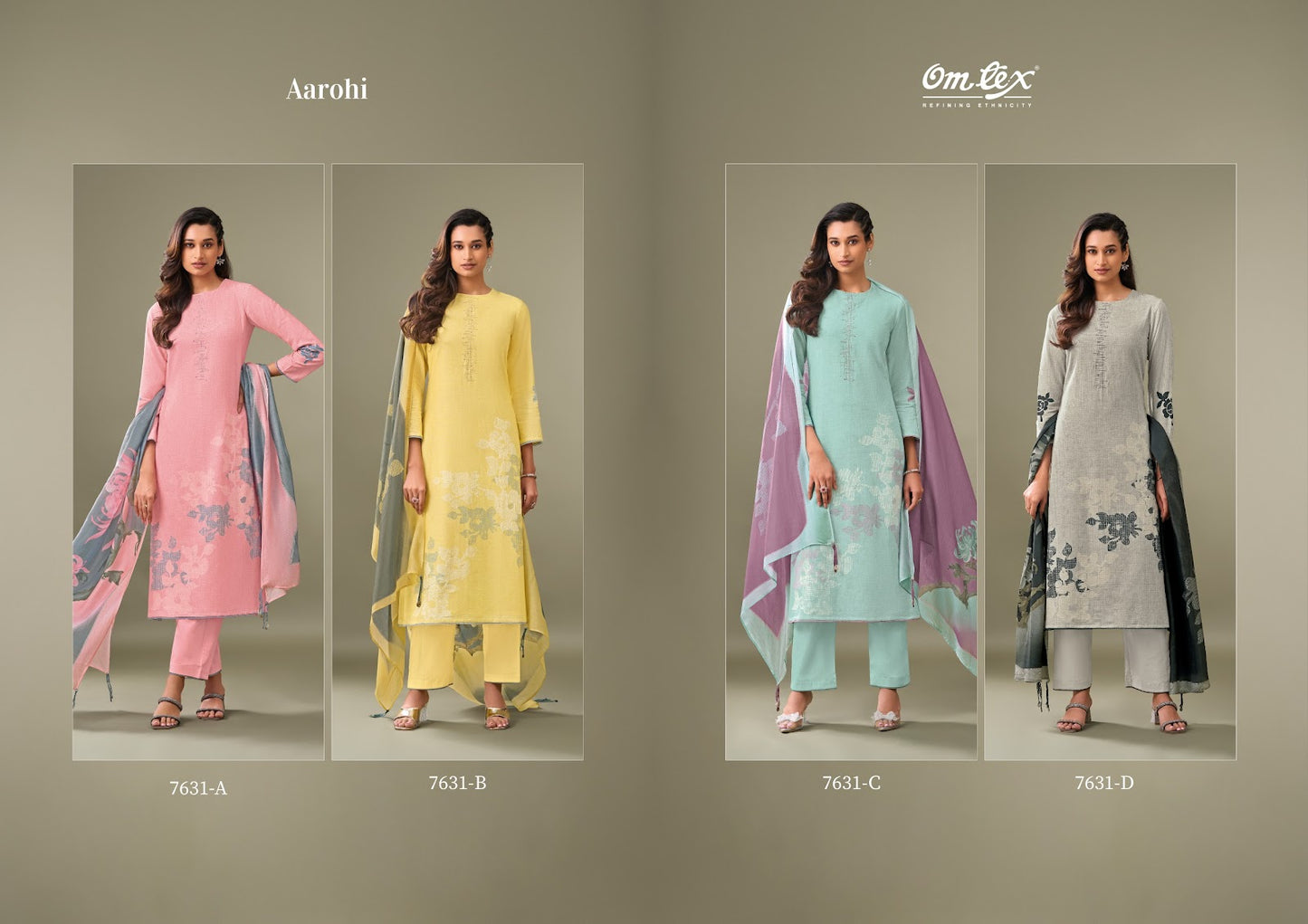 Aarohi Omtex Linen Cotton Pant Style Suits Exporter India