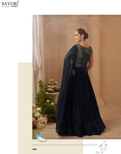 Aarohi Sayuri Chinon Silk Indo Western Pair Wholesaler Ahmedabad