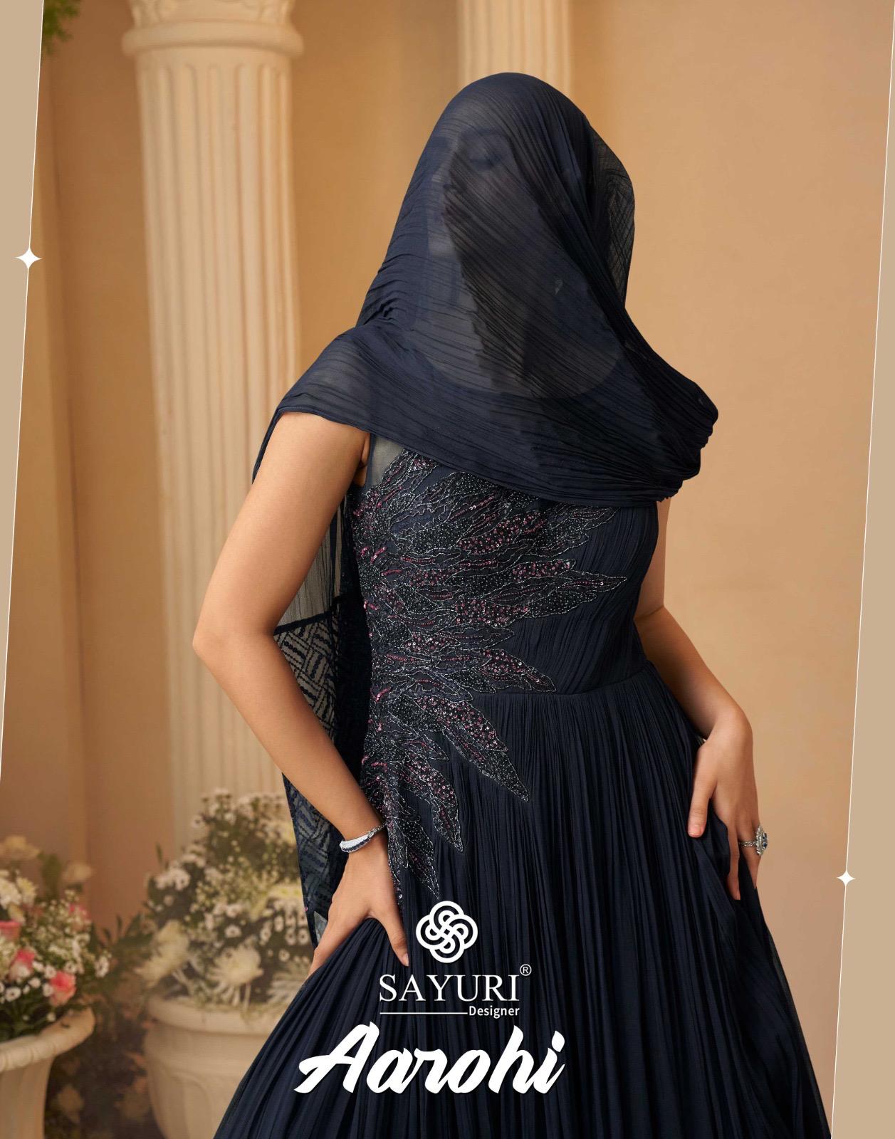 Aarohi Sayuri Chinon Silk Indo Western Pair Wholesaler Ahmedabad