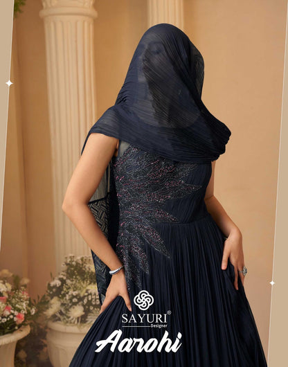 Aarohi Sayuri Chinon Silk Indo Western Pair Wholesaler Ahmedabad