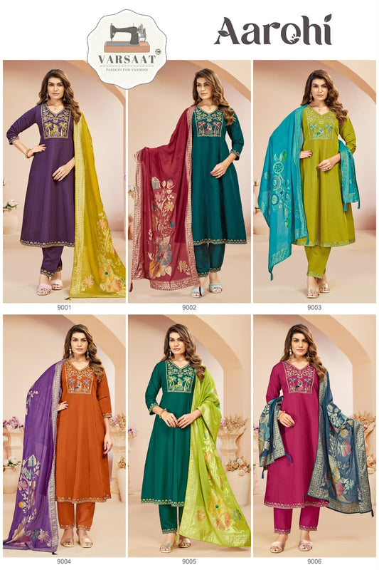 Aarohi Varsaat Two Tone Readymade Anarkali Suits Exporter India