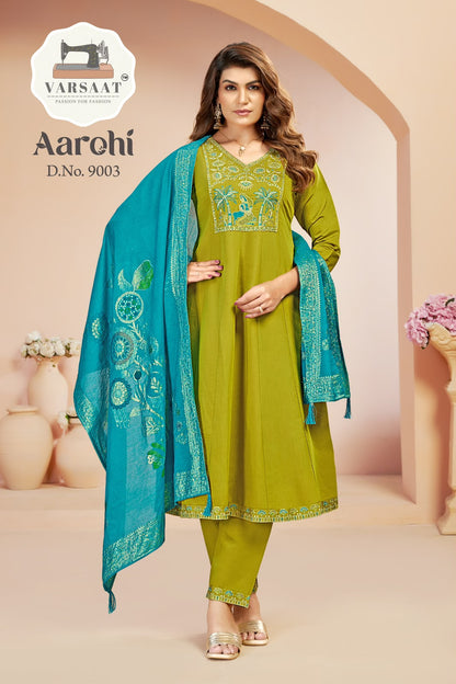 Aarohi Varsaat Two Tone Readymade Anarkali Suits Exporter India
