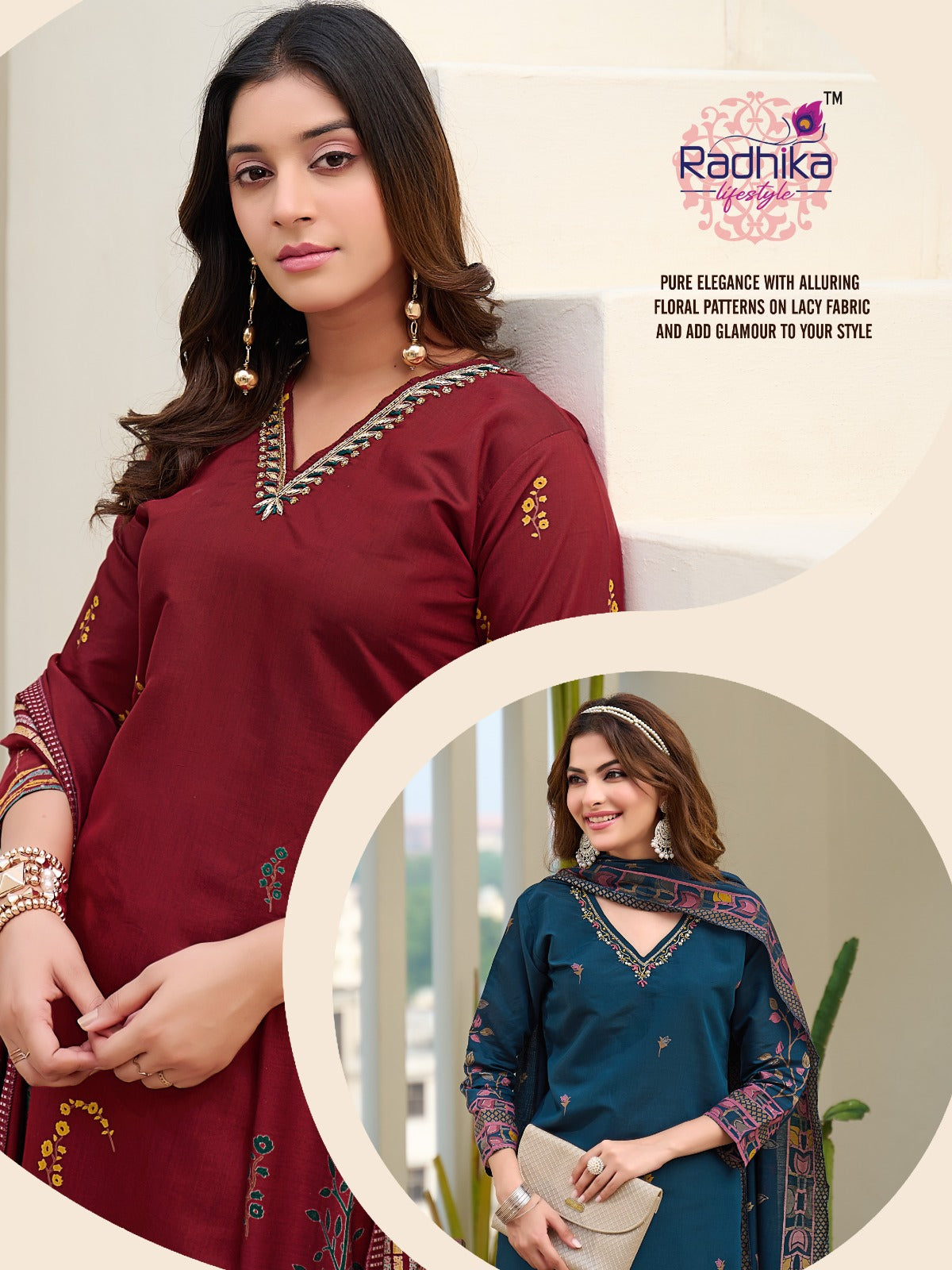 Aarohi Vol 1 Radhika Lifestyle Modal Readymade Pant Style Suits Wholesaler Gujarat