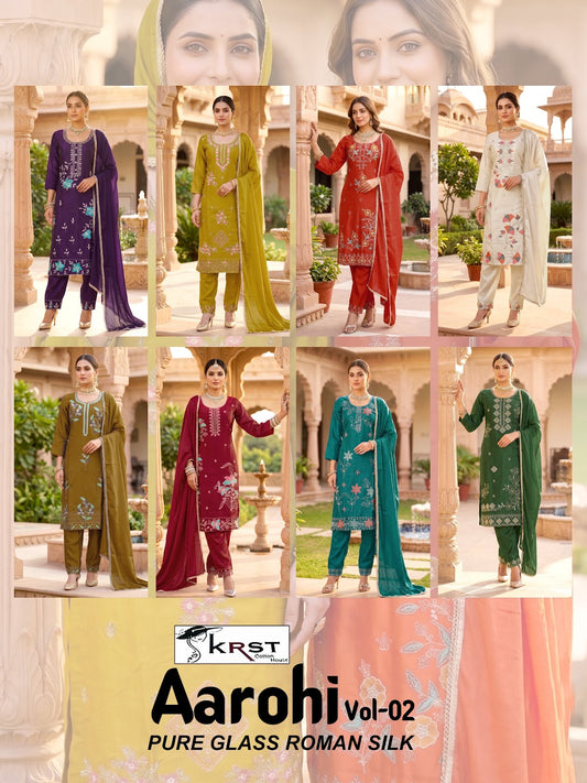 Aarohi Vol 2 Krst Roman Readymade Pant Style Suits Exporter