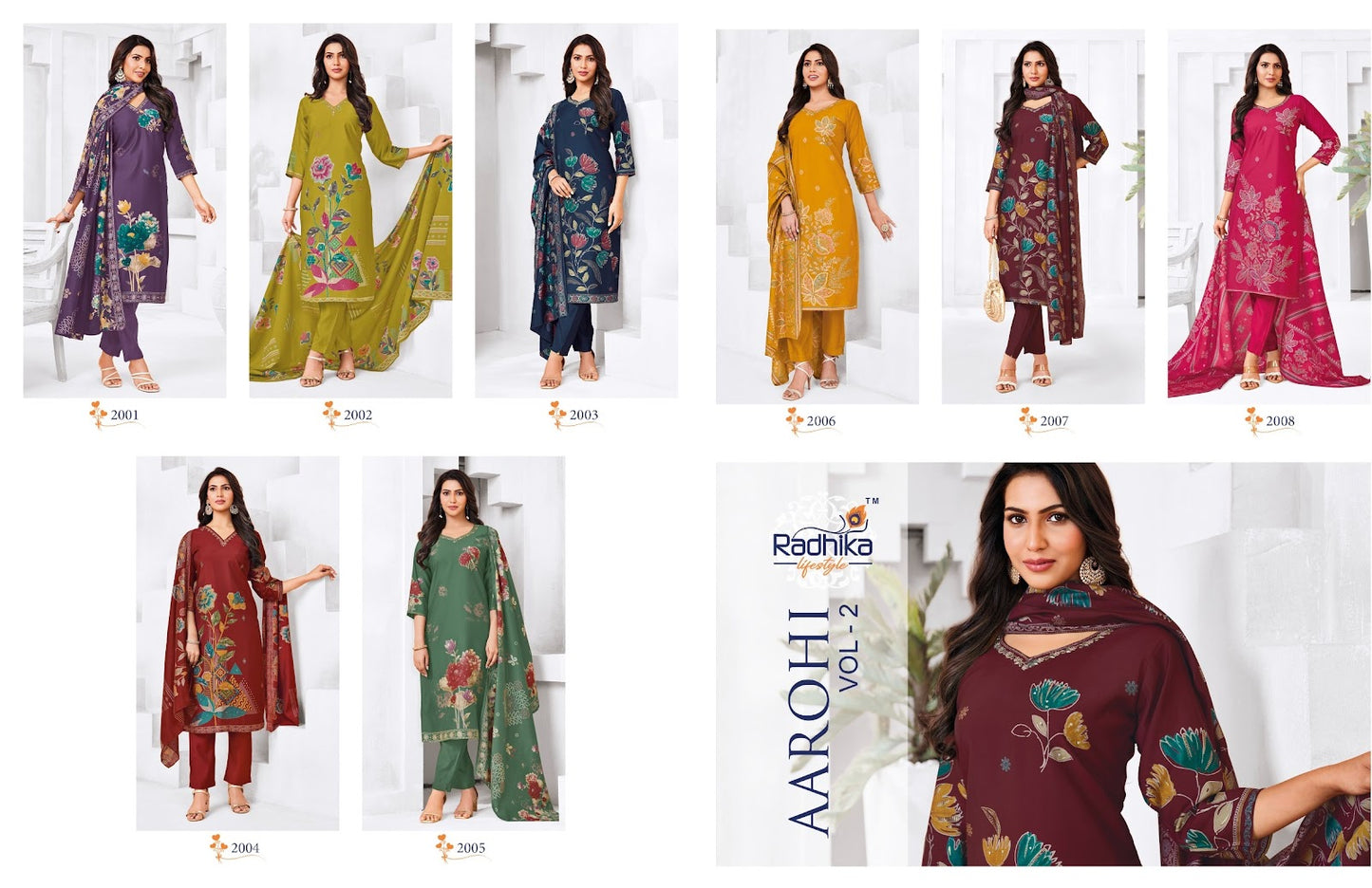 Aarohi Vol 2 Radhika Lifestyle Modal Readymade Pant Style Suits Supplier India