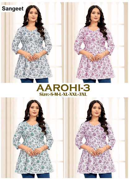 Aarohi Vol 3 Sangeet Heavy Rayon Fancy Tops Wholesale Price