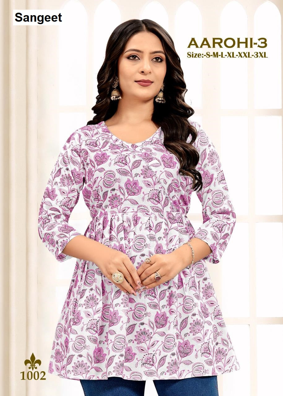 Aarohi Vol 3 Sangeet Heavy Rayon Fancy Tops Wholesale Price