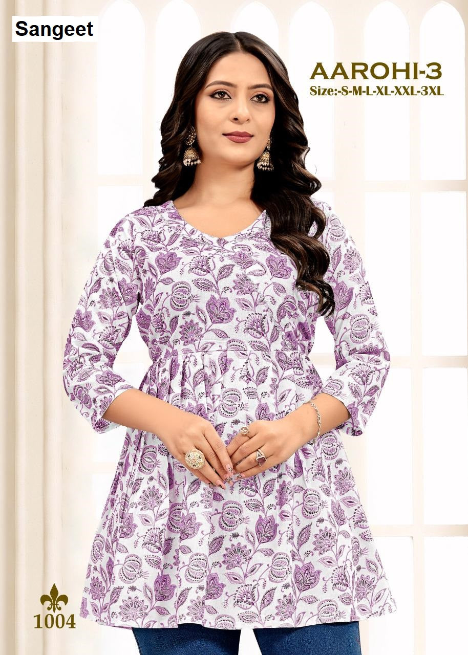 Aarohi Vol 3 Sangeet Heavy Rayon Fancy Tops Wholesale Price