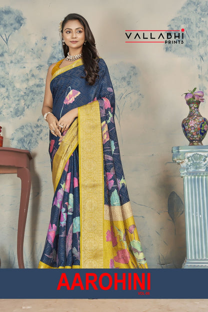 Aarohini Vol 6 Vallabhi Prints Dola Silk Sarees Exporter India