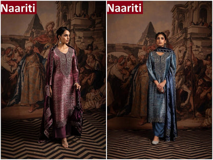 Aaroosh Naariti Silk Jacquard Velvet Suits Exporter India