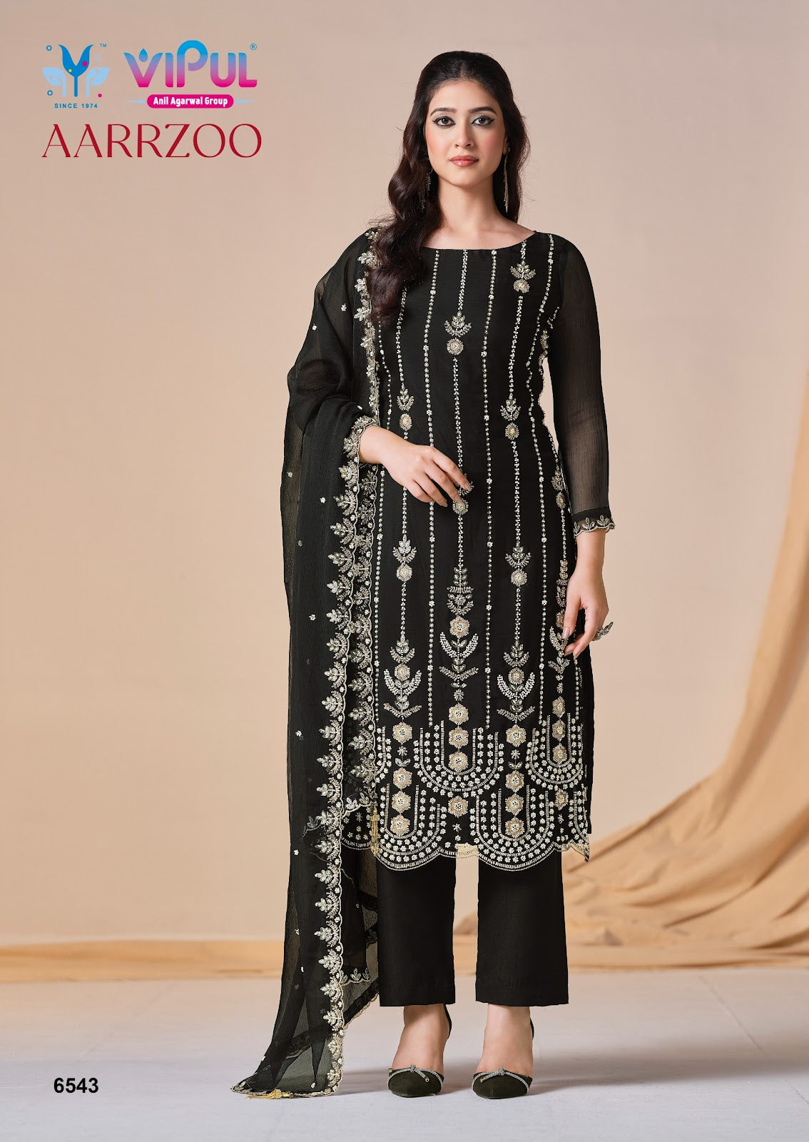 Aarrzoo Vipul Chiffon Pant Style Suits Supplier