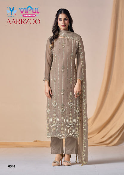 Aarrzoo Vipul Chiffon Pant Style Suits Supplier