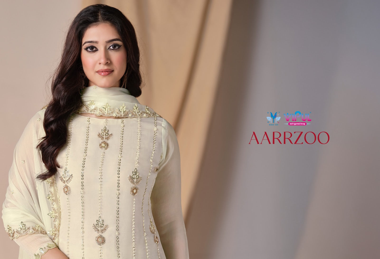Aarrzoo Vipul Chiffon Pant Style Suits Supplier