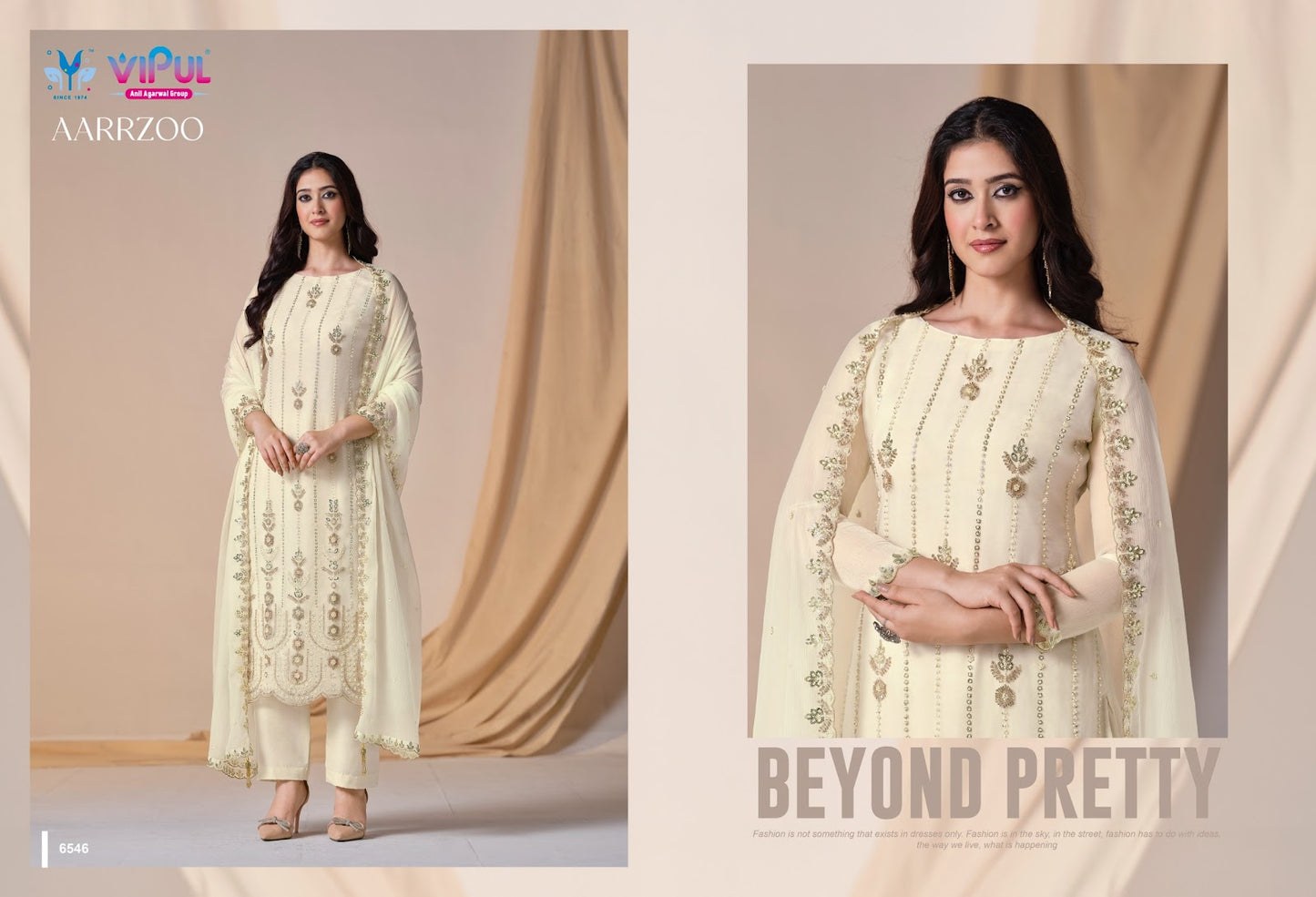 Aarrzoo Vipul Chiffon Pant Style Suits Supplier