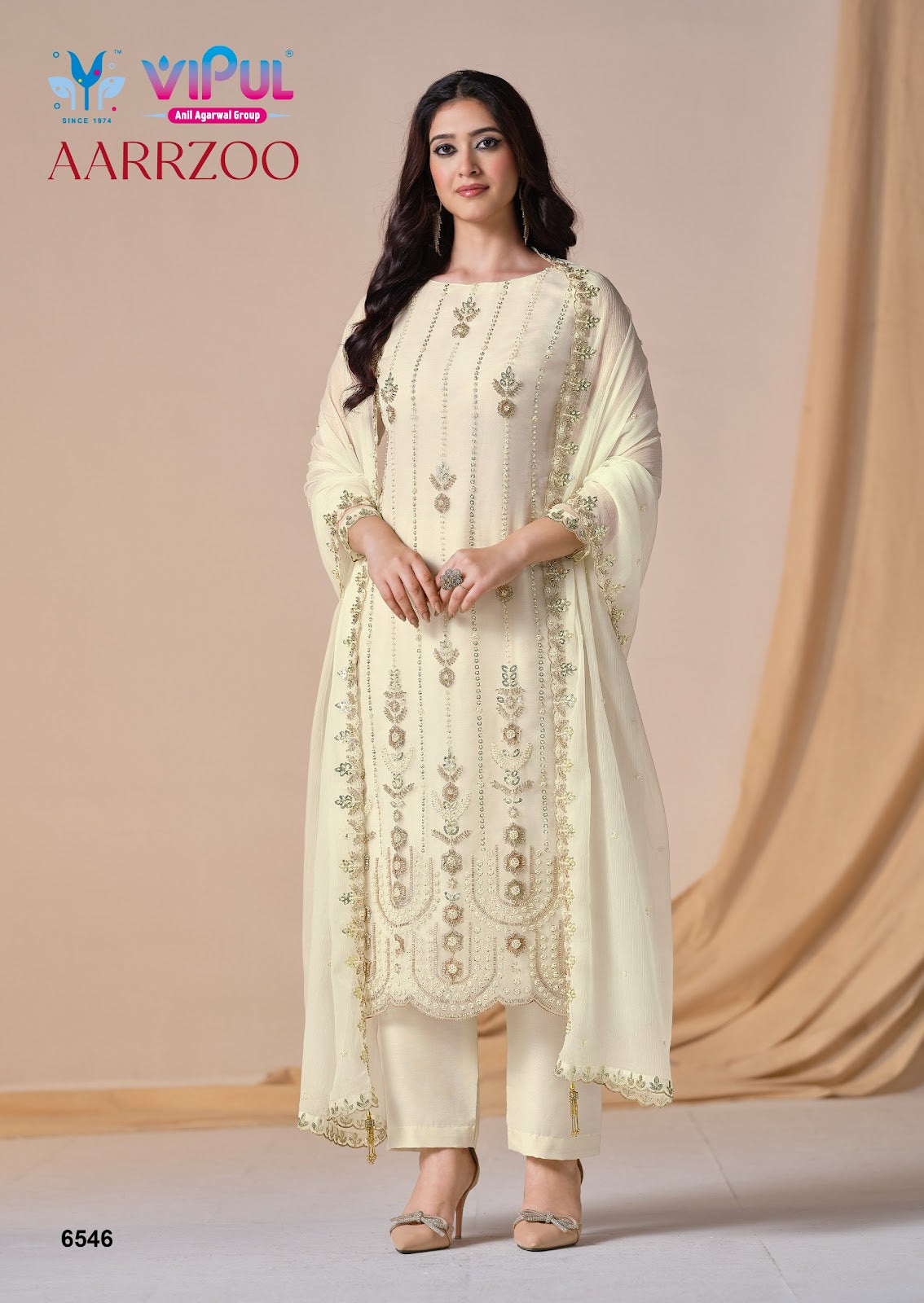 Aarrzoo Vipul Chiffon Pant Style Suits Supplier
