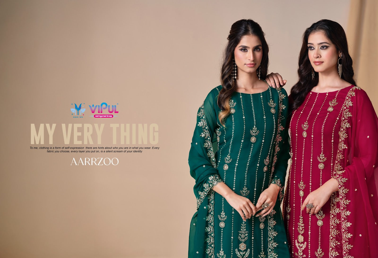 Aarrzoo Vipul Chiffon Pant Style Suits Supplier