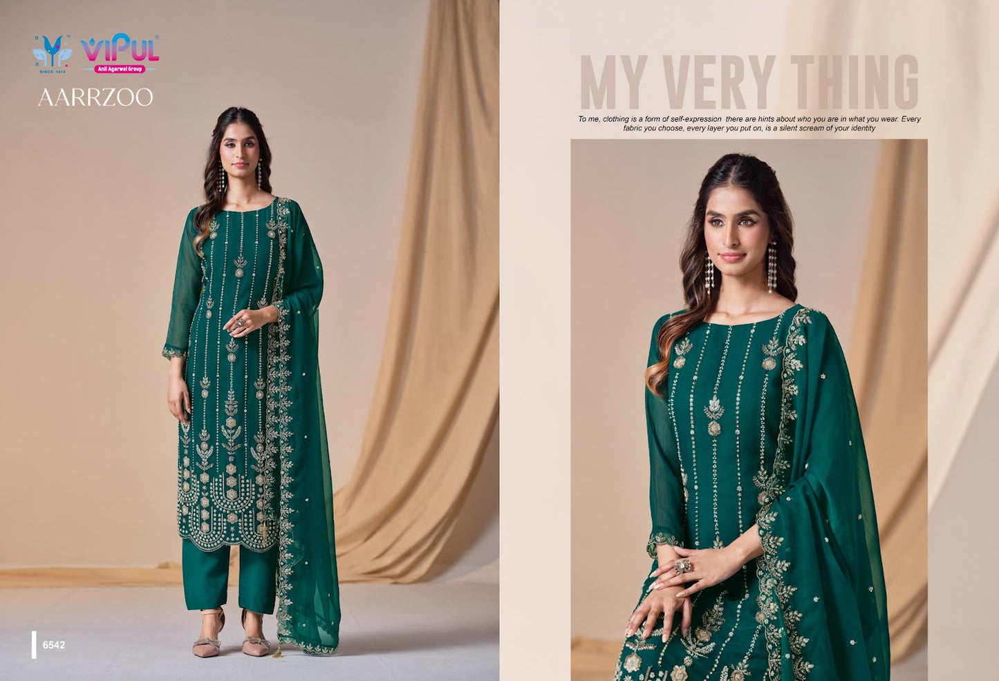 Aarrzoo Vipul Chiffon Pant Style Suits Supplier
