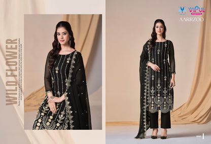 Aarrzoo Vipul Chiffon Pant Style Suits Supplier