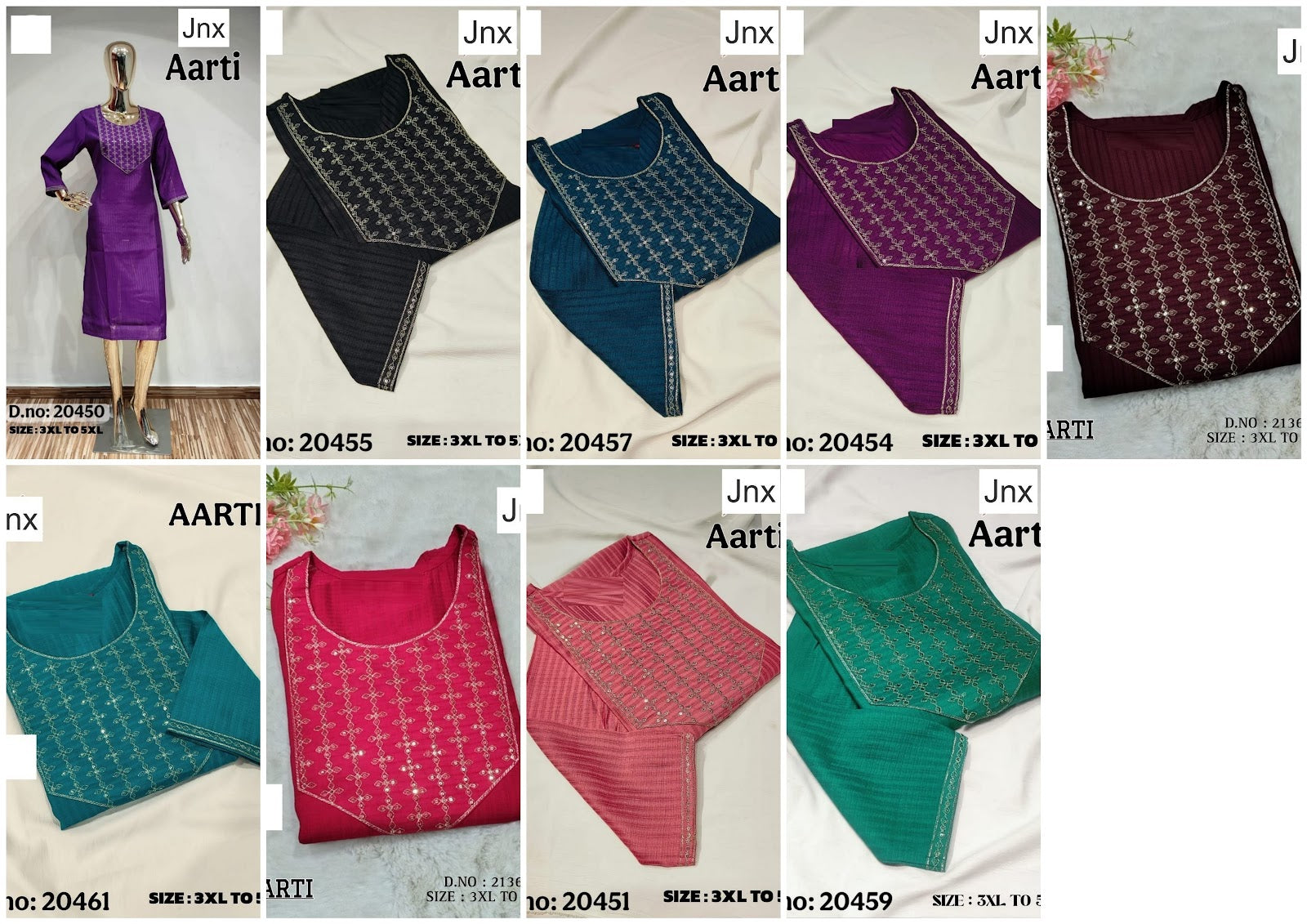 Aarti 020126 Jnx Plus Size Kurtis Manufacturer India