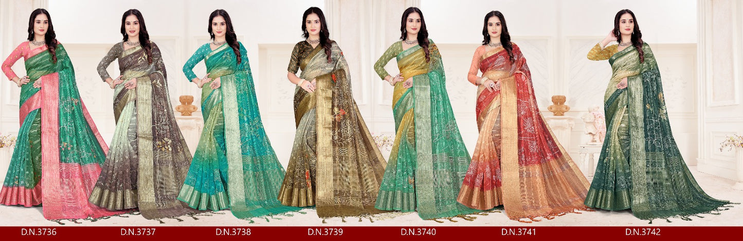 Aarti Stylewell Organza Sarees Exporter India
