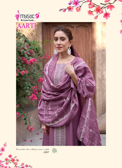Aarti Vol 1 Mystic 9 Heavy Vertican Readymade Pant Style Suits Supplier Gujarat