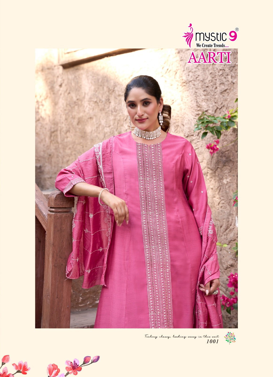 Aarti Vol 1 Mystic 9 Heavy Vertican Readymade Pant Style Suits Supplier Gujarat