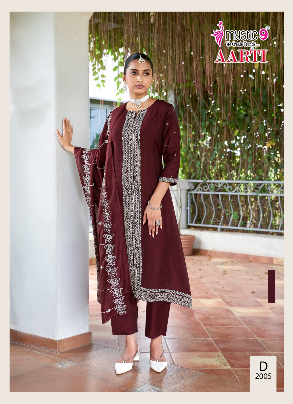 Aarti Vol 2 Mystic 9 Vertican Readymade Pant Style Suits Wholesale Price