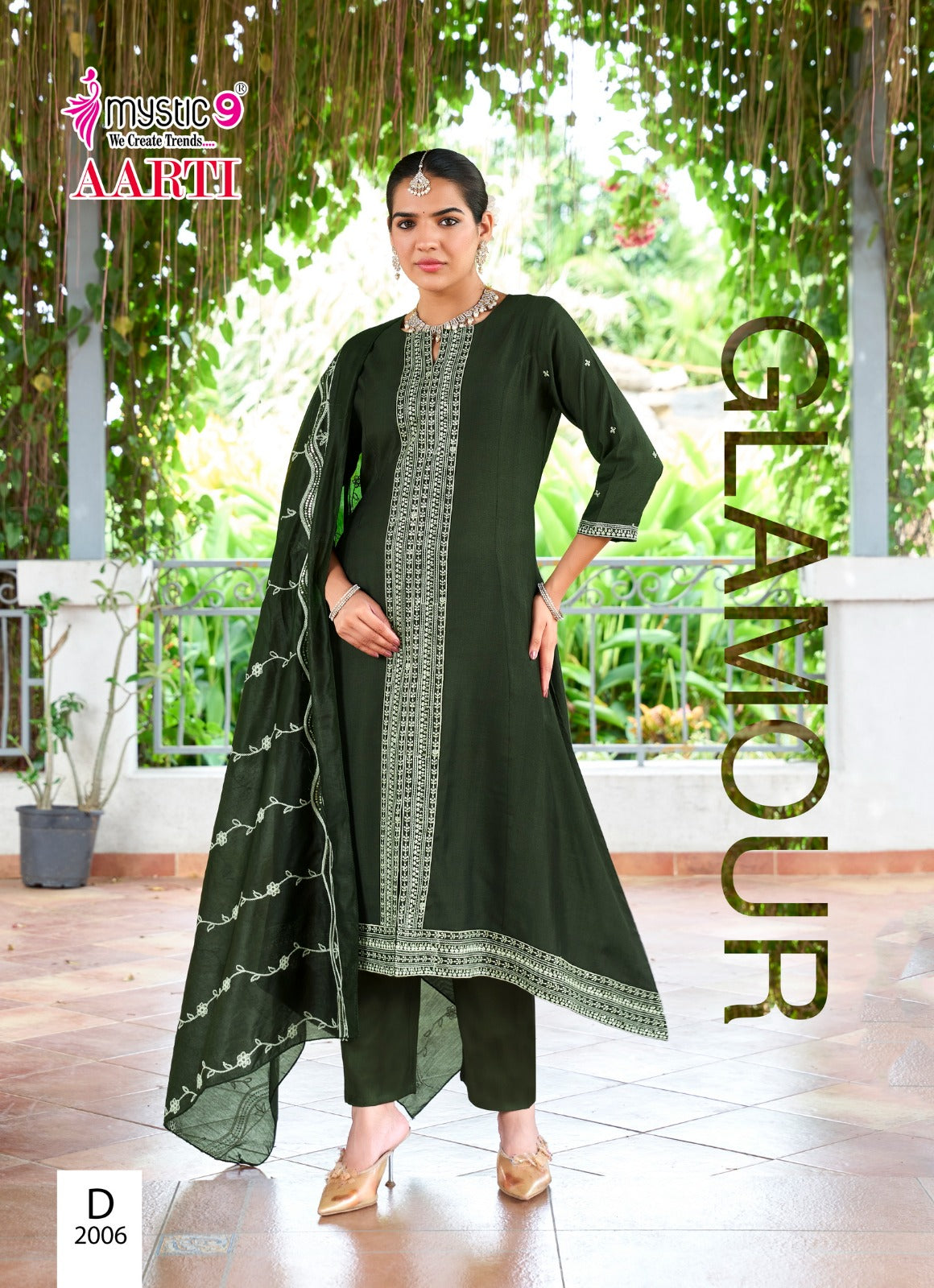 Aarti Vol 2 Mystic 9 Vertican Readymade Pant Style Suits Wholesale Price