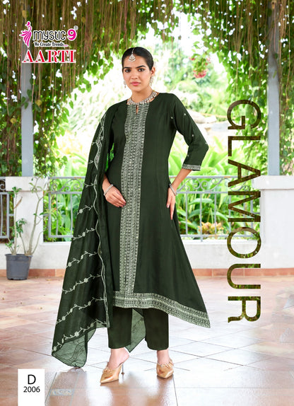 Aarti Vol 2 Mystic 9 Vertican Readymade Pant Style Suits Wholesale Price
