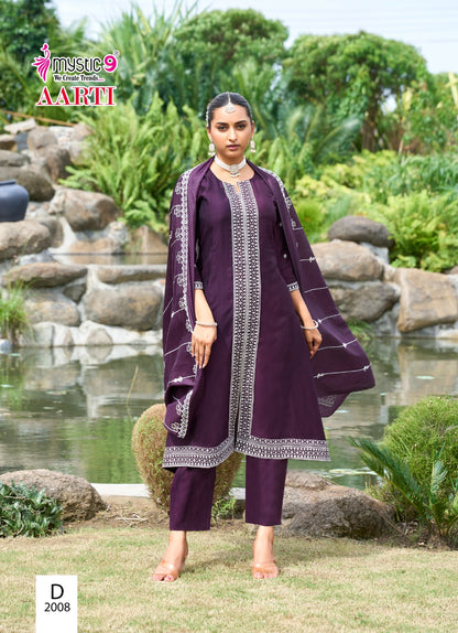 Aarti Vol 2 Mystic 9 Vertican Readymade Pant Style Suits Wholesale Price