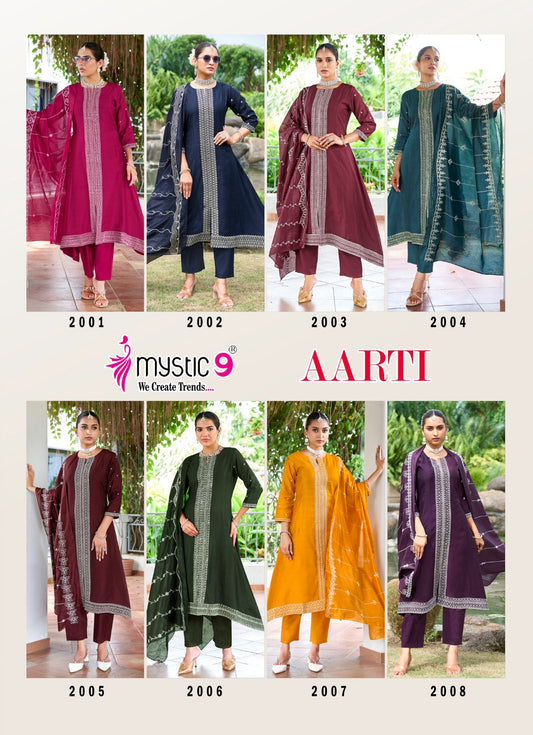 Aarti Vol 2 Mystic 9 Vertican Readymade Pant Style Suits Wholesale Price