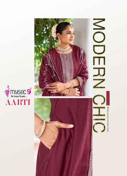 Aarti Vol 2 Mystic 9 Vertican Readymade Pant Style Suits Wholesale Price