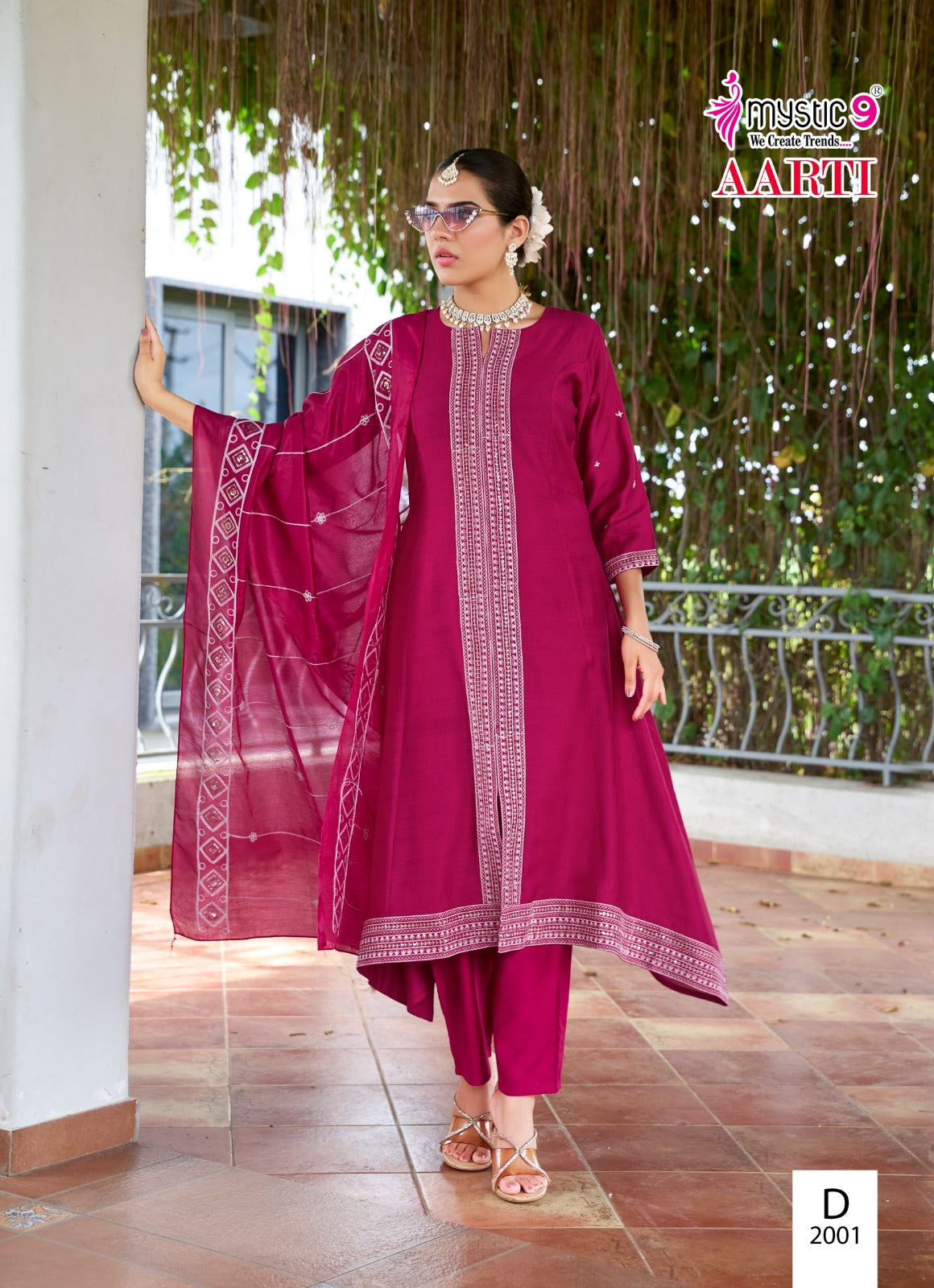 Aarti Vol 2 Mystic 9 Vertican Readymade Pant Style Suits Wholesale Price