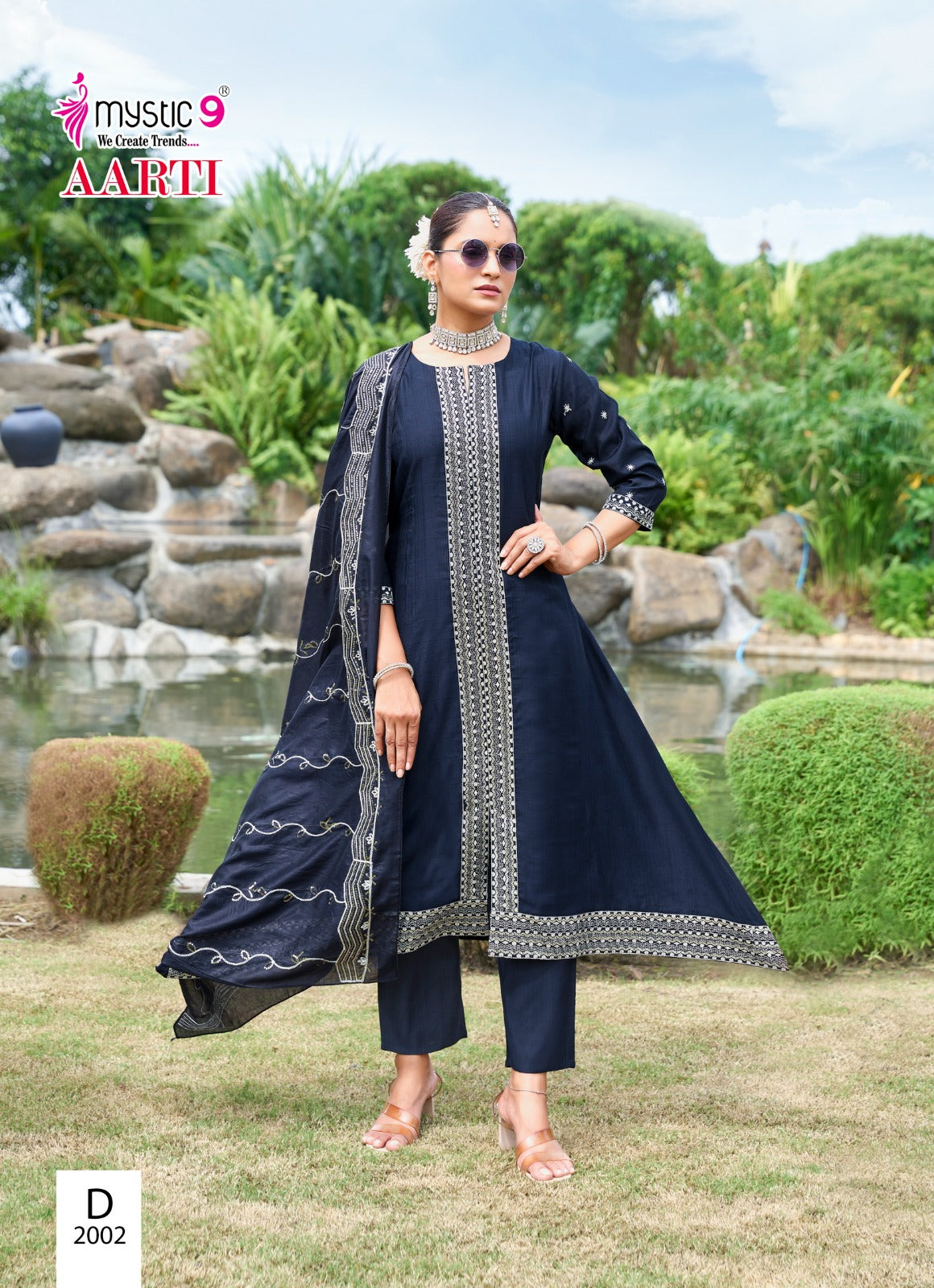 Aarti Vol 2 Mystic 9 Vertican Readymade Pant Style Suits Wholesale Price