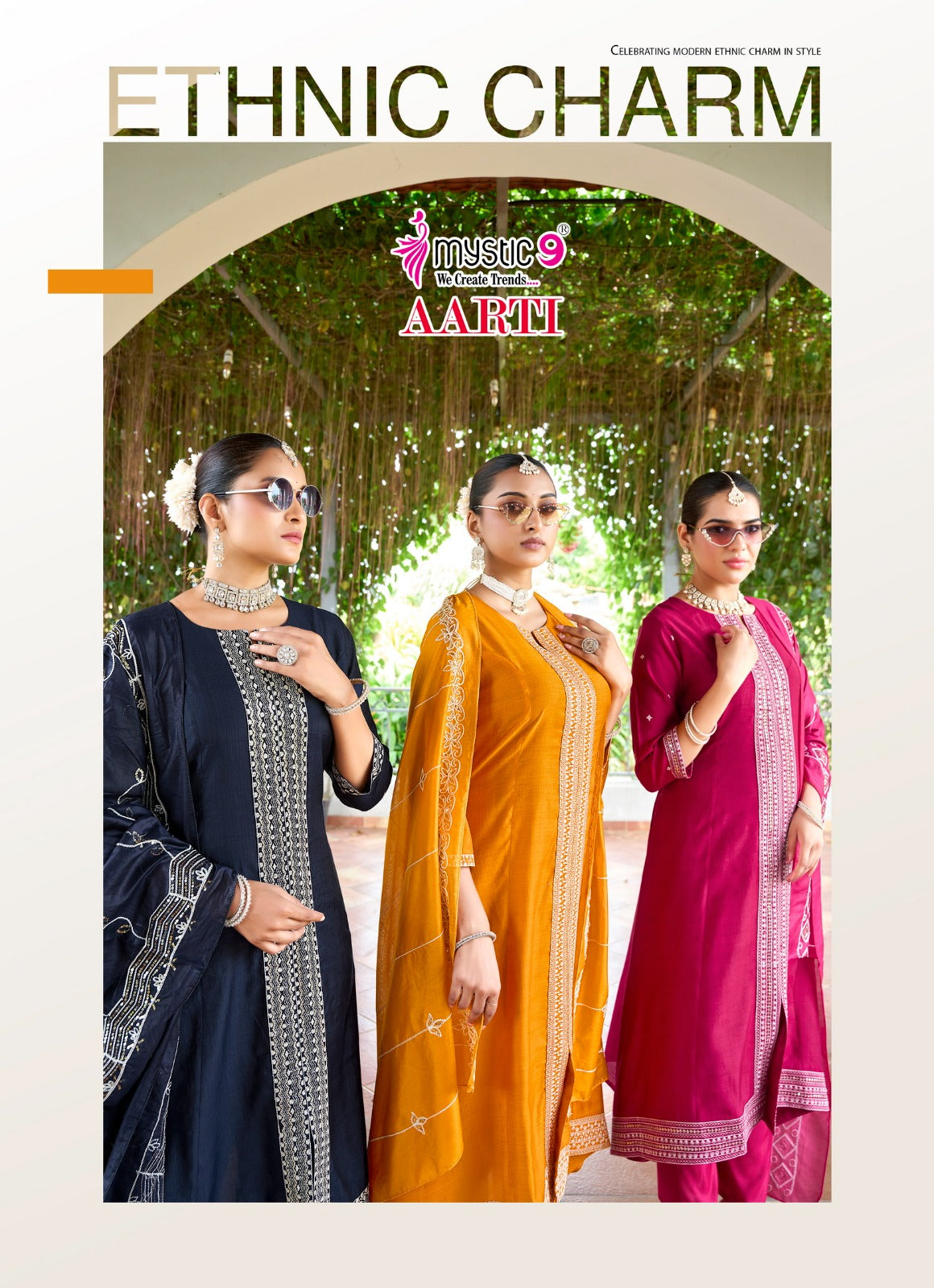 Aarti Vol 2 Mystic 9 Vertican Readymade Pant Style Suits Wholesale Price